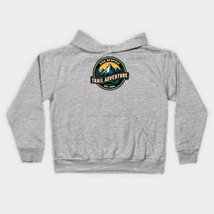 High Mountain Trail Adventure badge logo Kids Hoodie